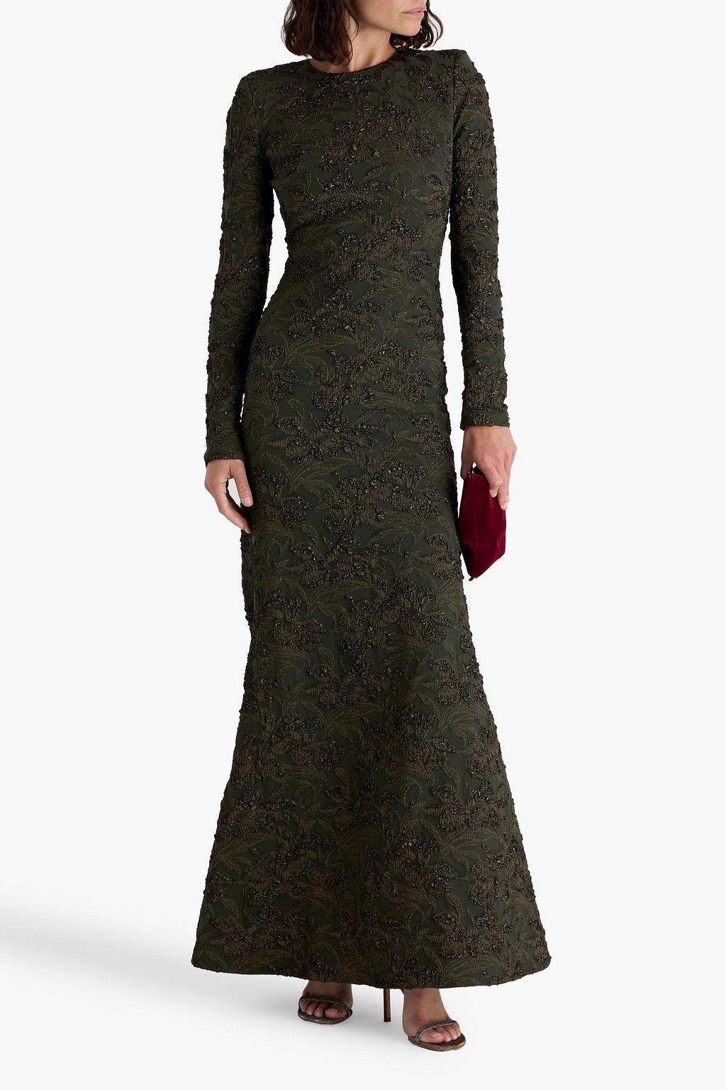 OSCAR DE LA RENTA Metallic jacquard gown