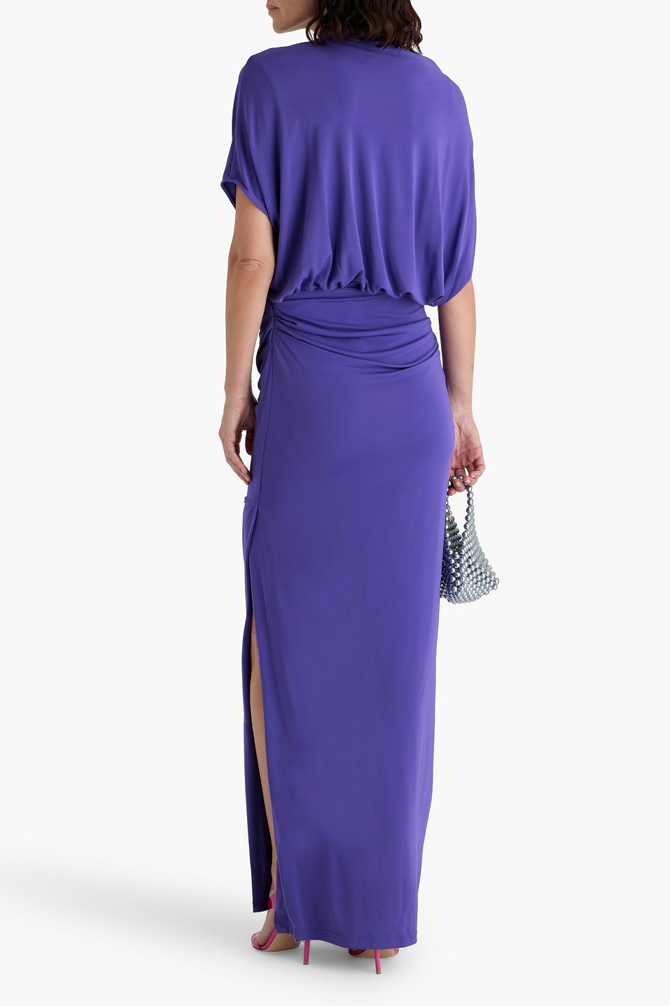 Simkhai Hollins Draped Stretch-jersey Gown In Blue