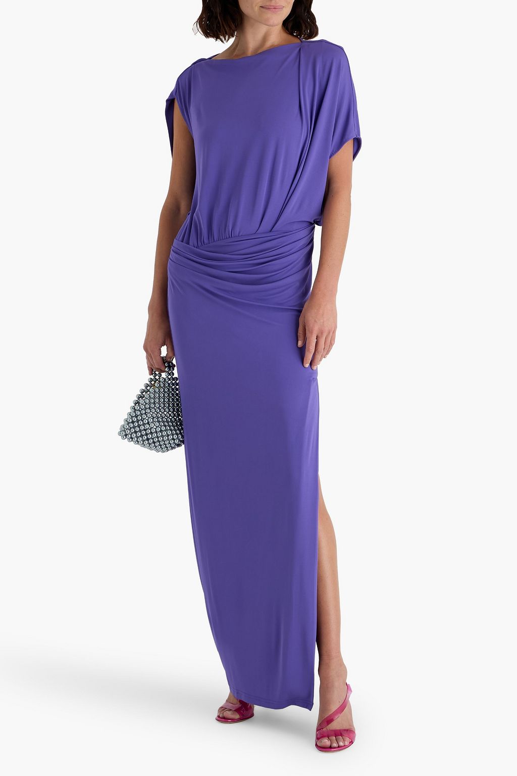 SIMKHAI Hollins draped stretch-jersey gown