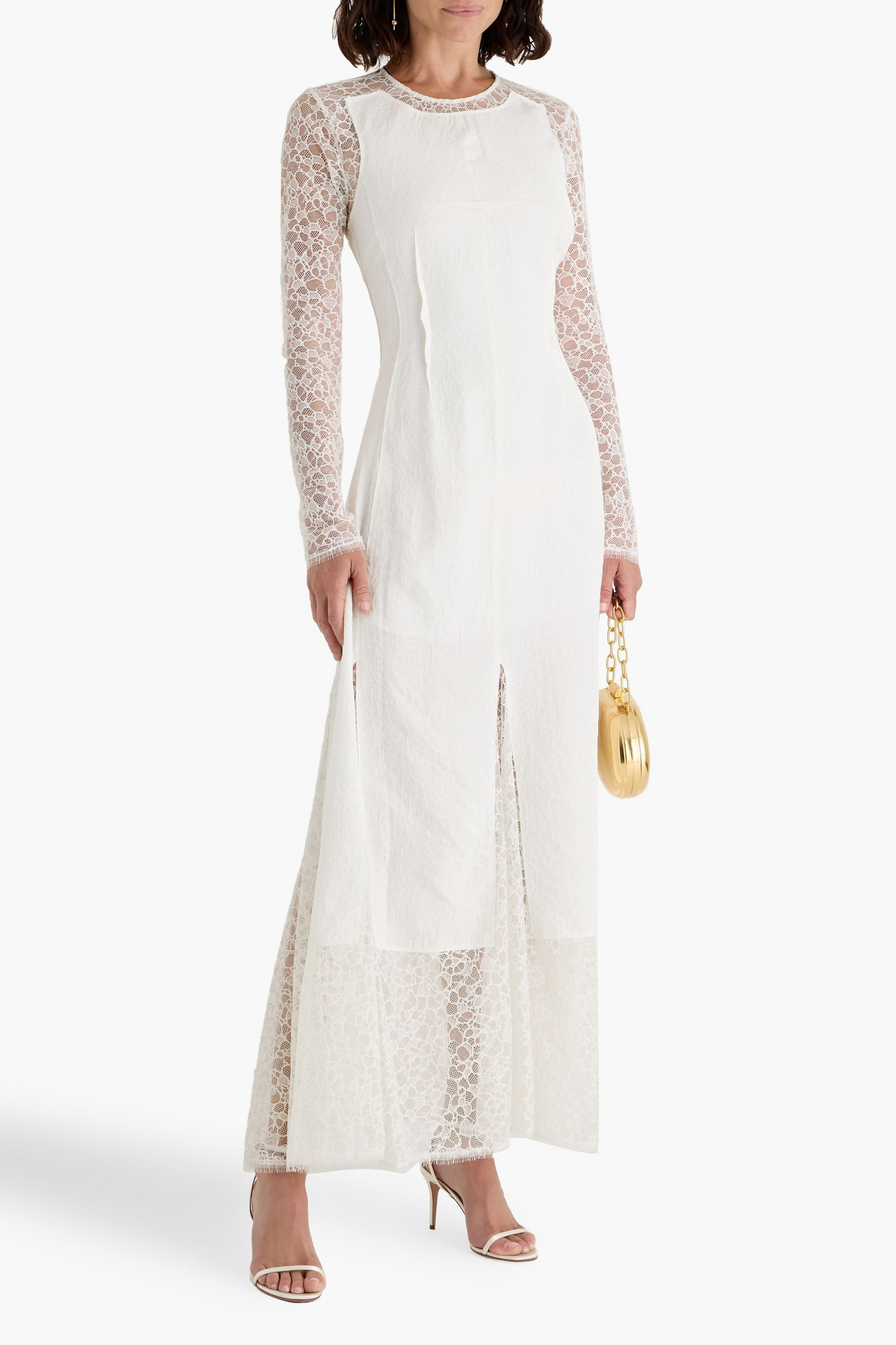 SIMKHAI Brinda corded lace and cloqué gown