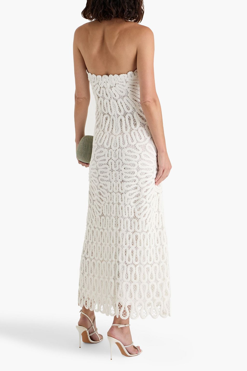 SIMKHAI Elise strapless crocheted cotton maxi dress