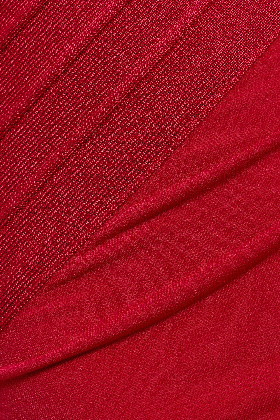 Herve Leger Camellia One-shoulder Bandage And Stretch-jersey Gown In Red