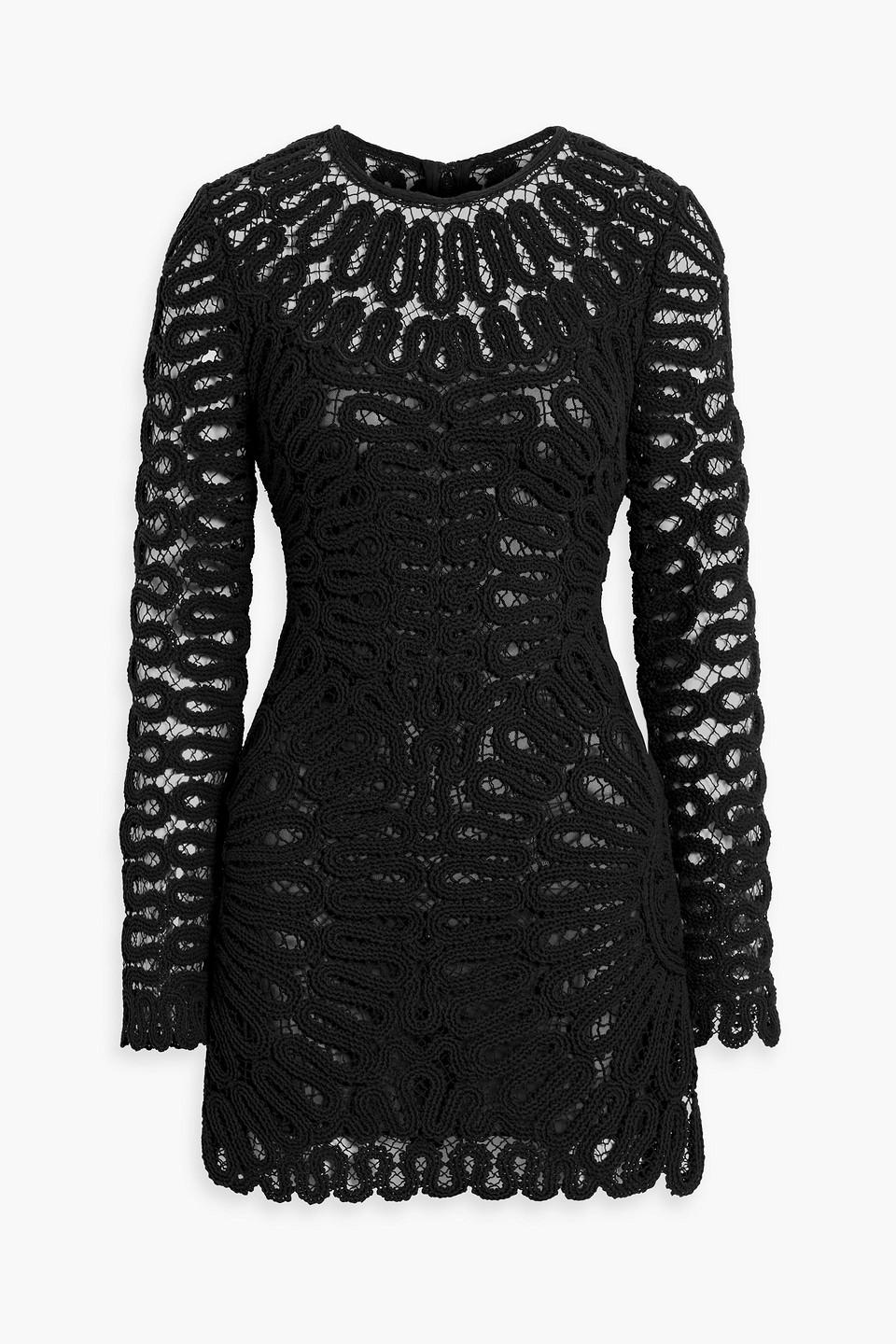 Simkhai Mccall Cage Crochet Embroidery Mini Dress In Black