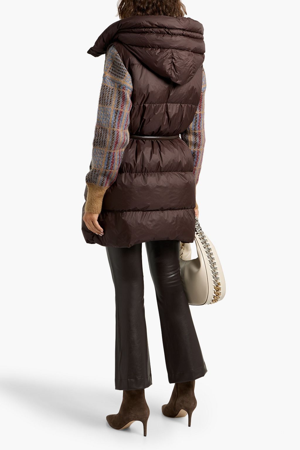 VERONICA BEARD Bria belted quilted shell down vest