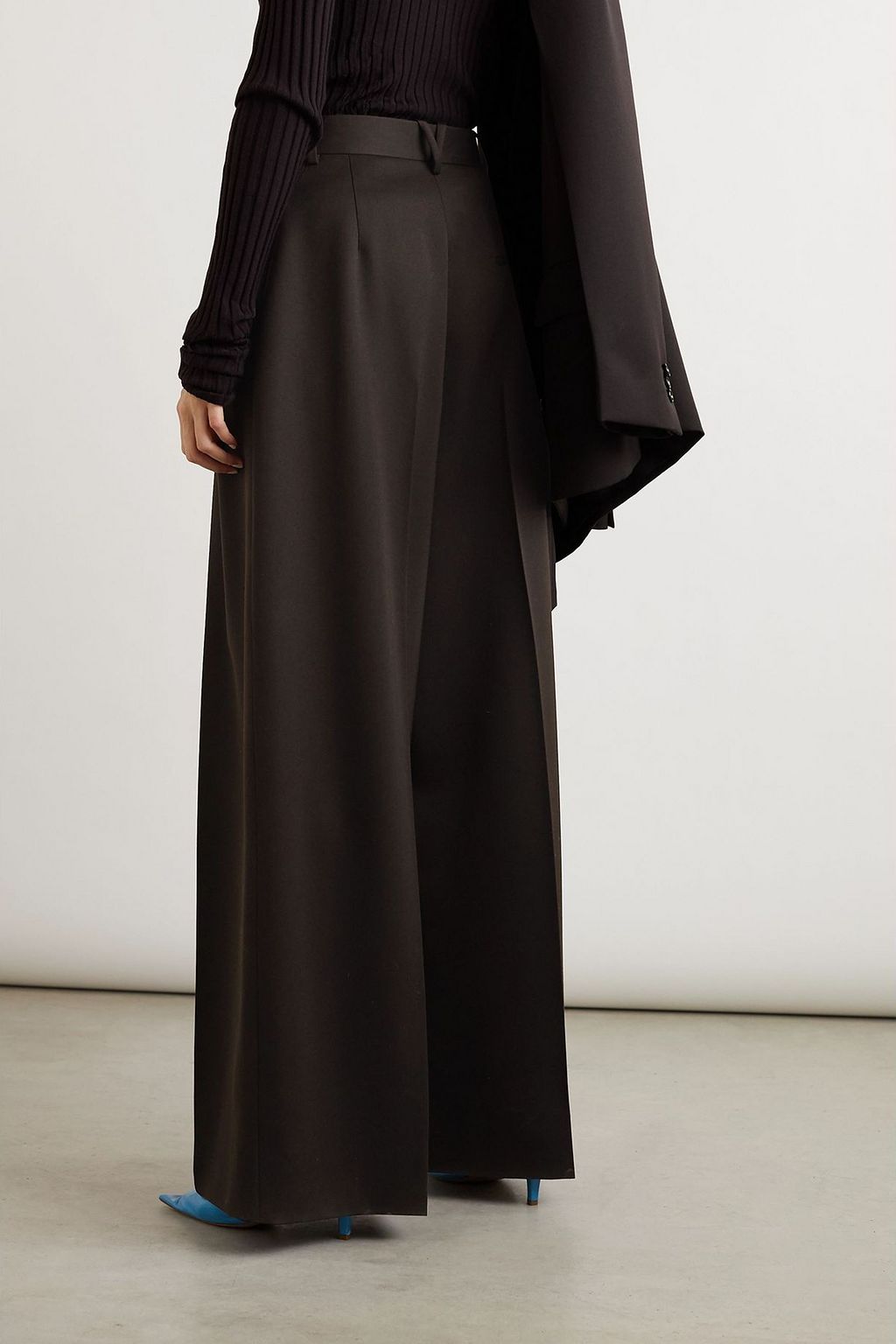 BOTTEGA VENETA Pleated grain de poudre wide-leg pants
