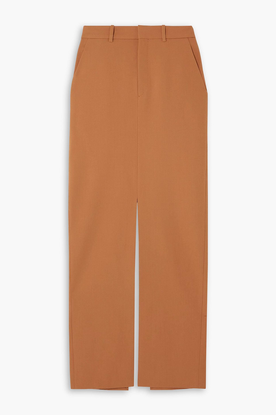Petar Petrov Privilege Grain De Poudre Wool-blend Maxi Skirt In Orange
