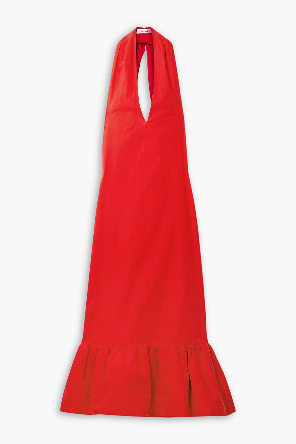 The Johana ruffled cotton-poplin halterneck maxi dress