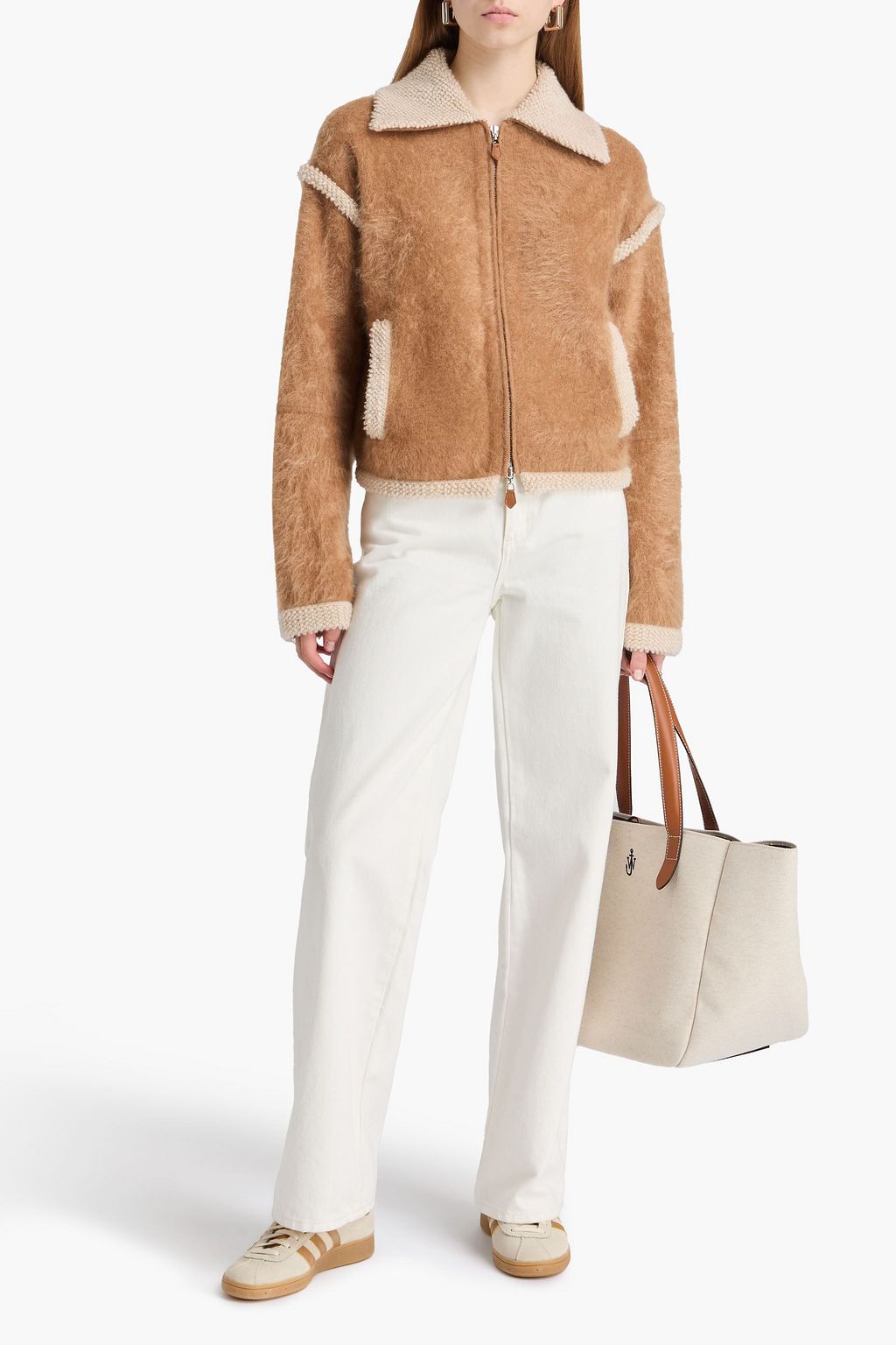 GUEST IN RESIDENCE Brushed cashmere and bouclé-knit jacket