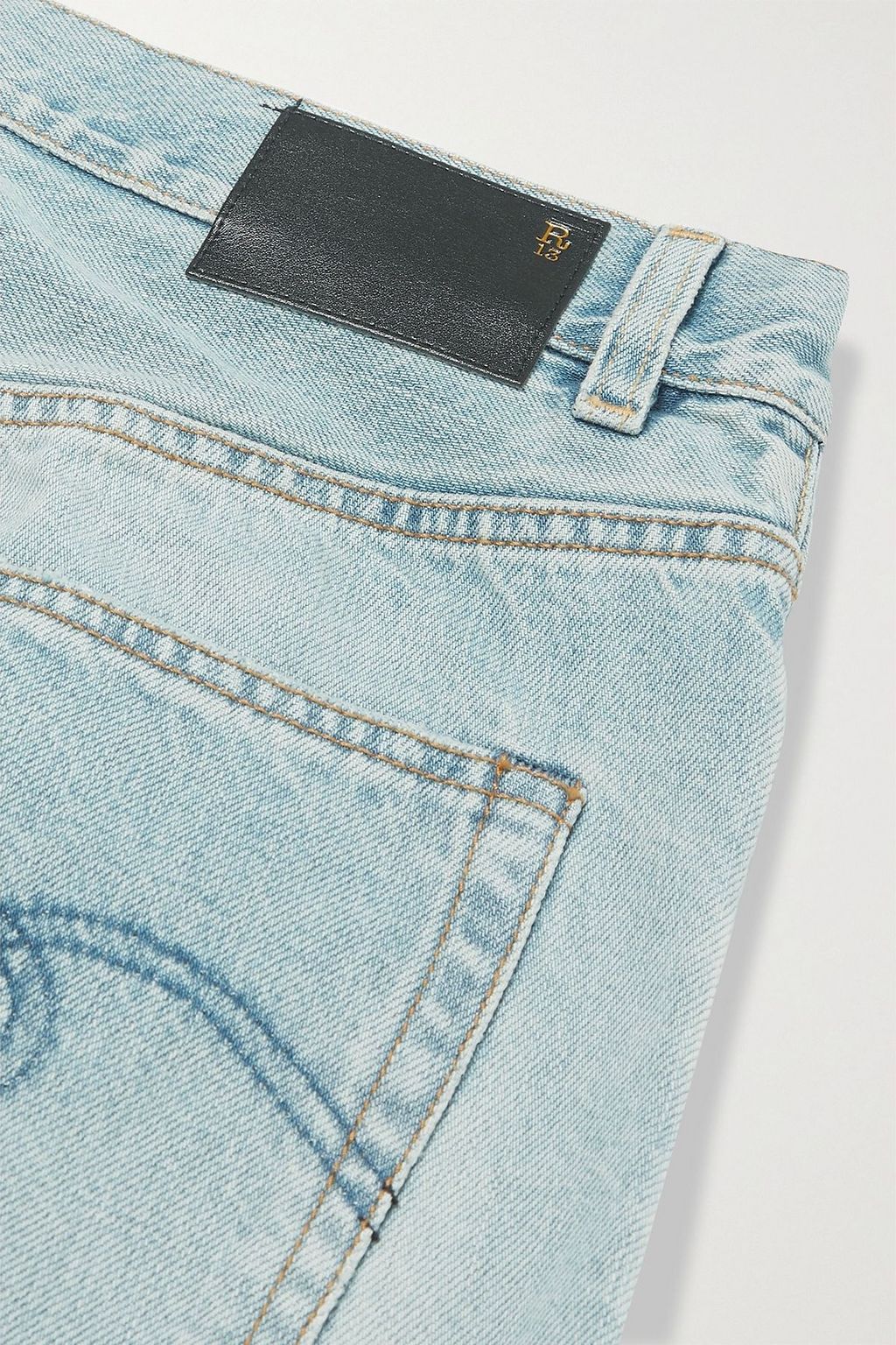 R13 Cropped distressed straight-leg jeans