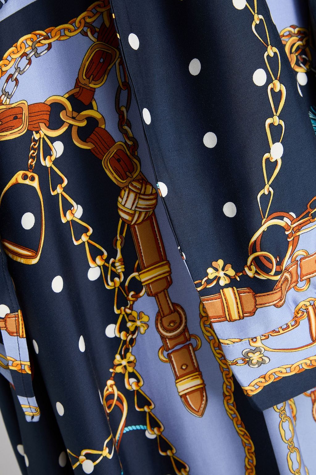 MAJE Jersey-paneled printed washed mousseline midi dress