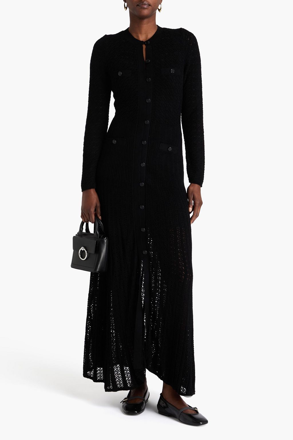 SANDRO Crochet-knit maxi dress