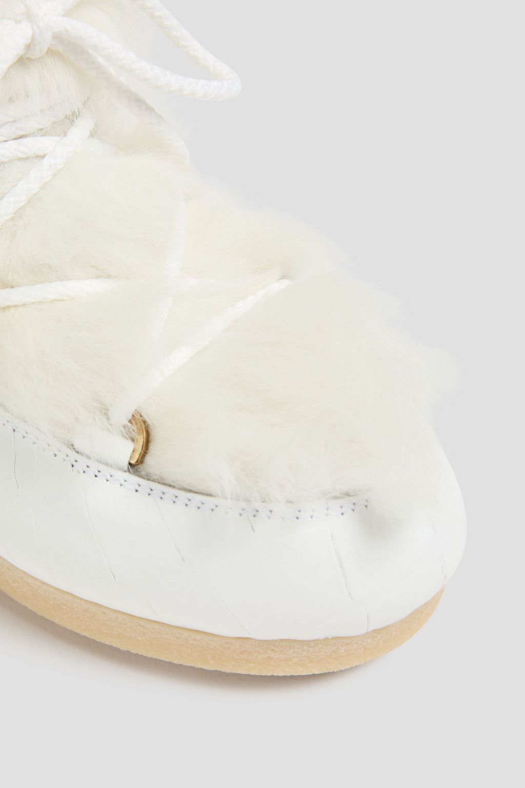 MOON BOOT Far Side shearling and croc-effect leather snow boots