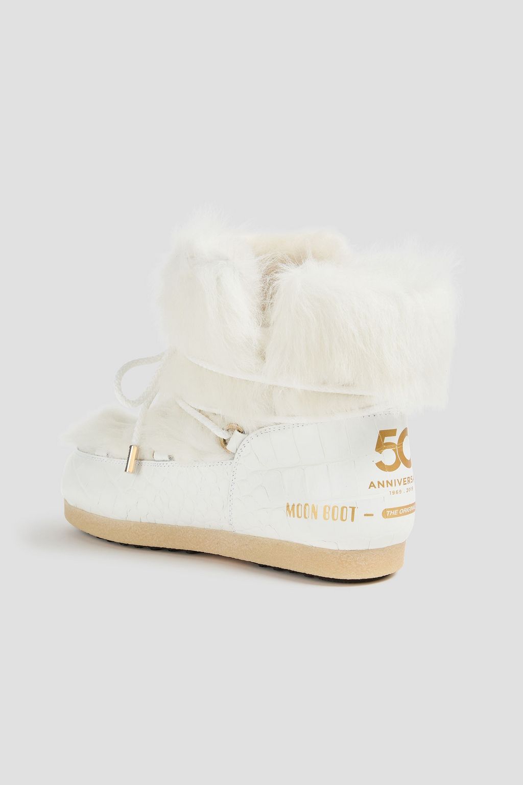 MOON BOOT Far Side shearling and croc-effect leather snow boots