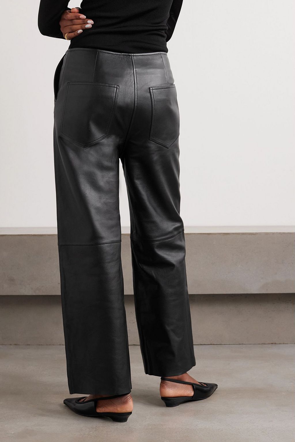 TOTEME Paneled leather wide-leg pants