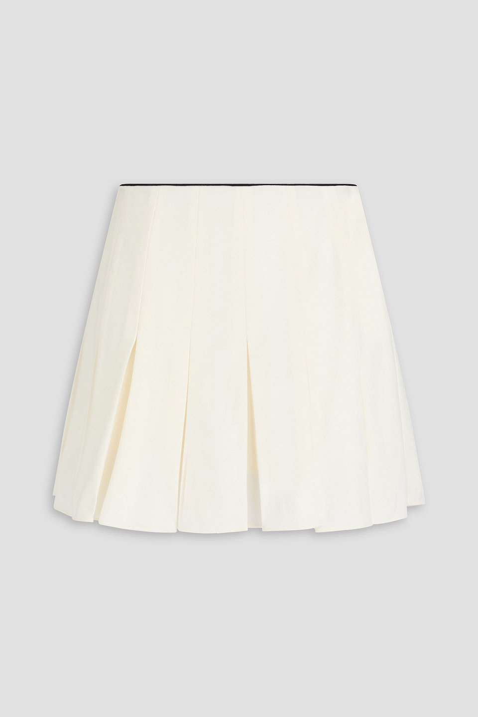 Maje Pleated Jersey Mini Skirt In Neutral