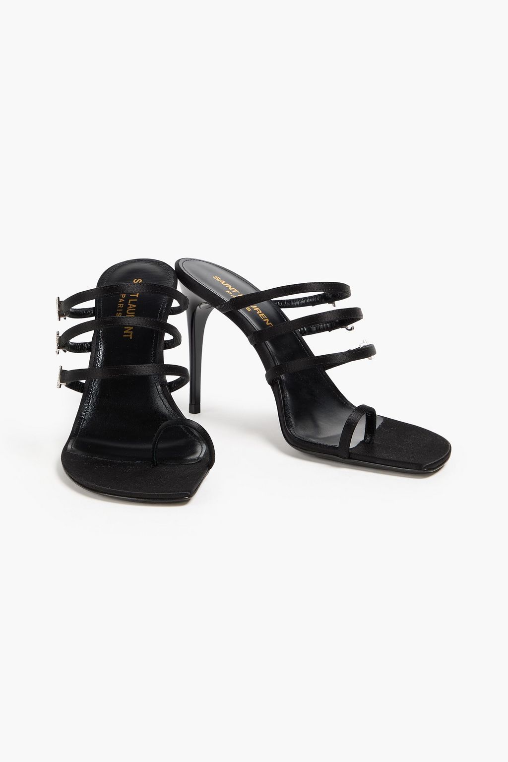 SAINT LAURENT Jerry embellished satin mules