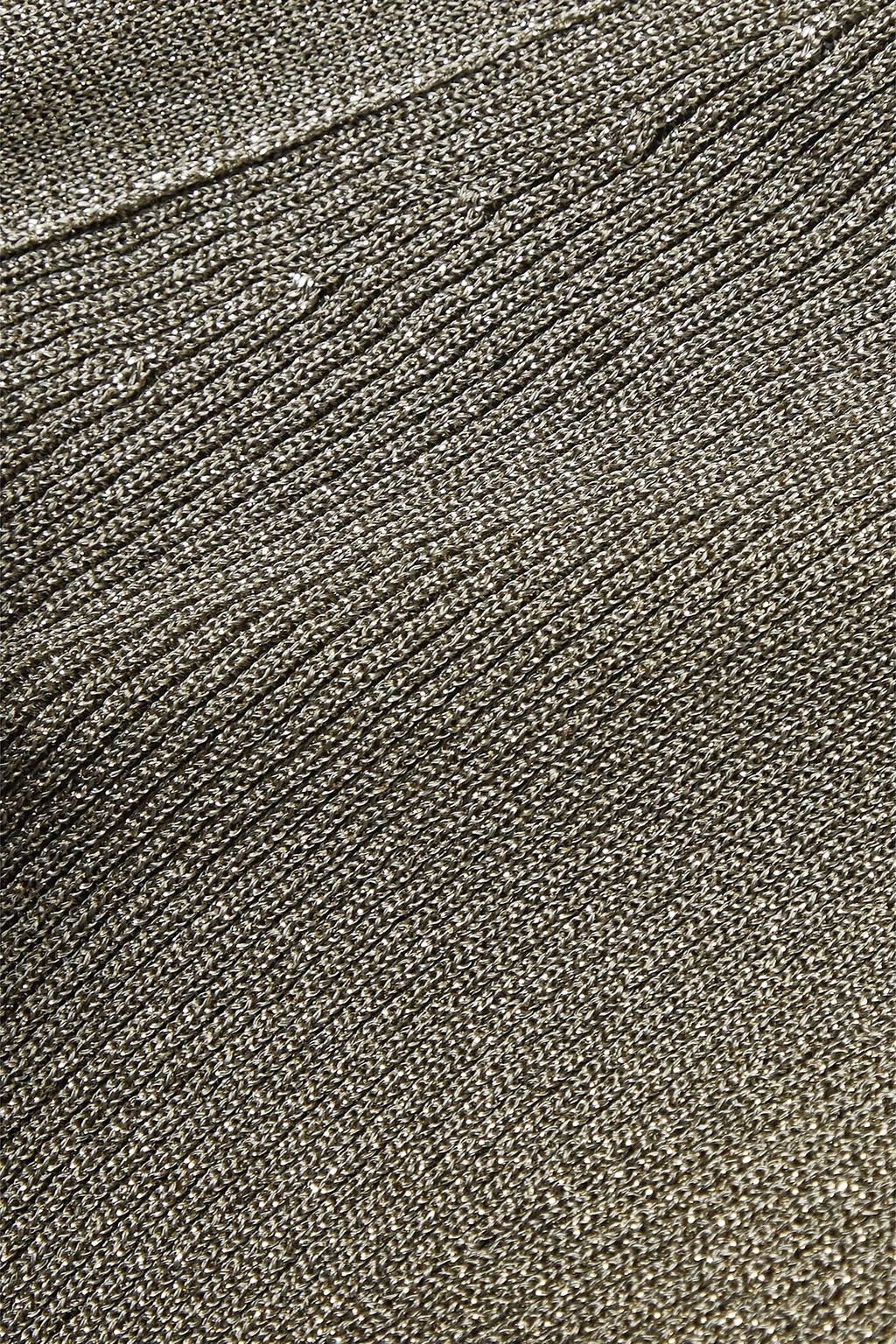VALENTINO GARAVANI Metallic ribbed-knit cardigan
