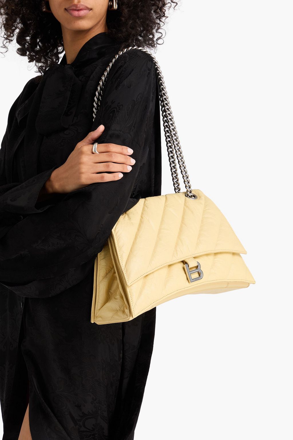 BALENCIAGA Crush quilted crinkled-leather shoulder bag