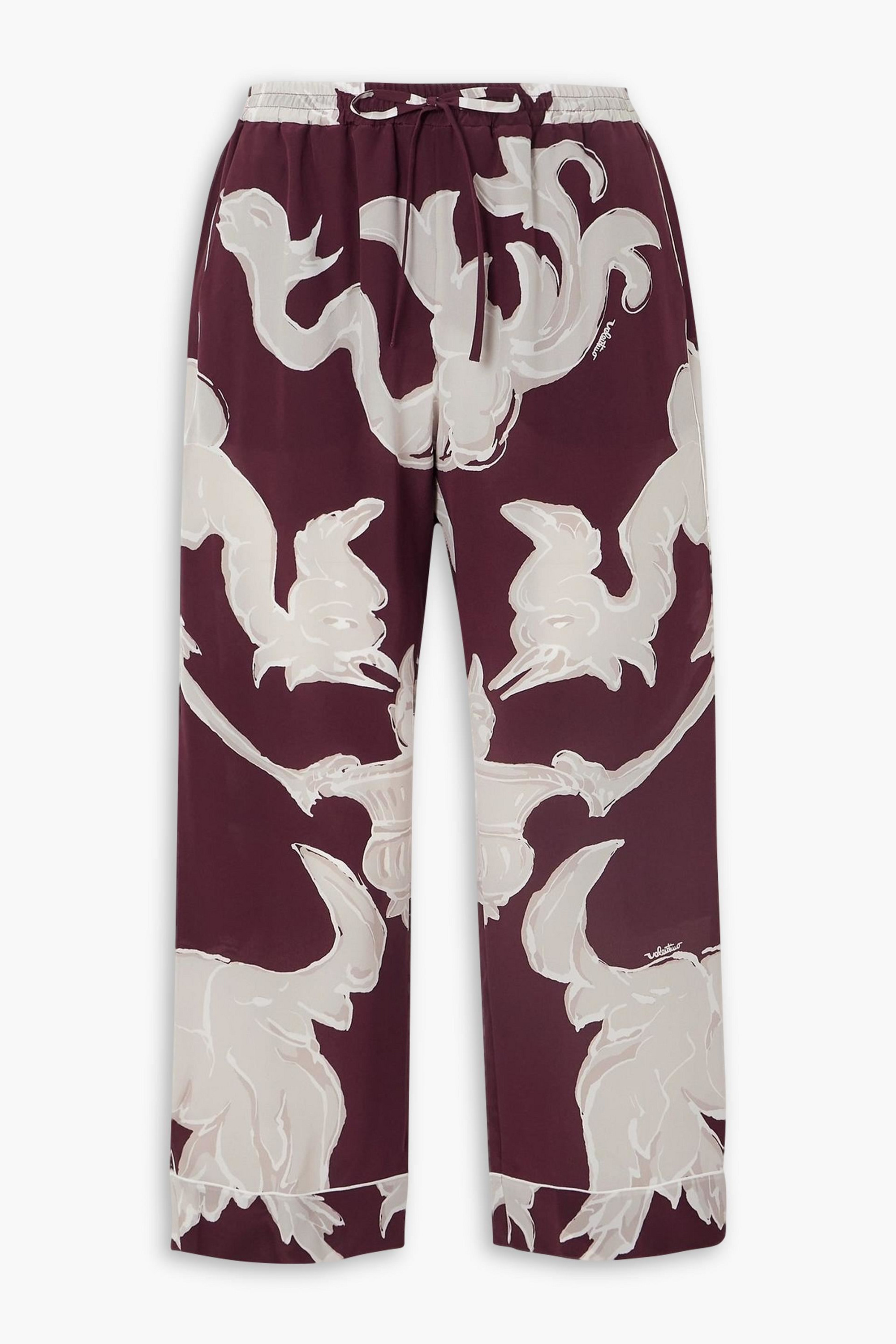 Valentino Garavani Cropped printed silk-crepe de chine pants thumbnail