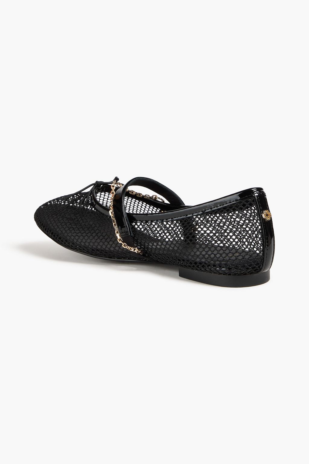 MAJE Patent Mary-Jane-Ballerinas aus Netzmaterial mit Lederbesatz