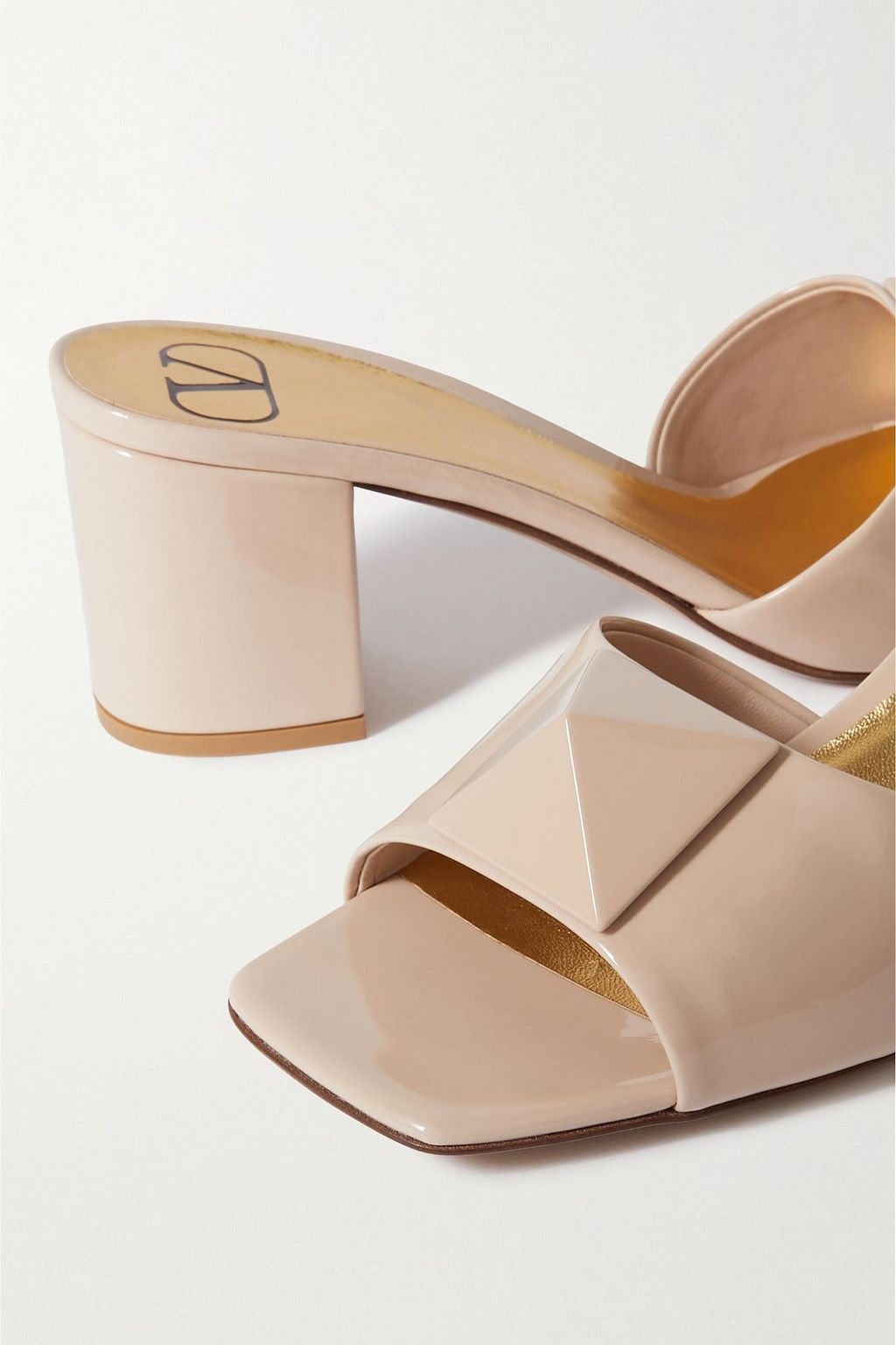 VALENTINO GARAVANI One Stud 60 patent-leather mules