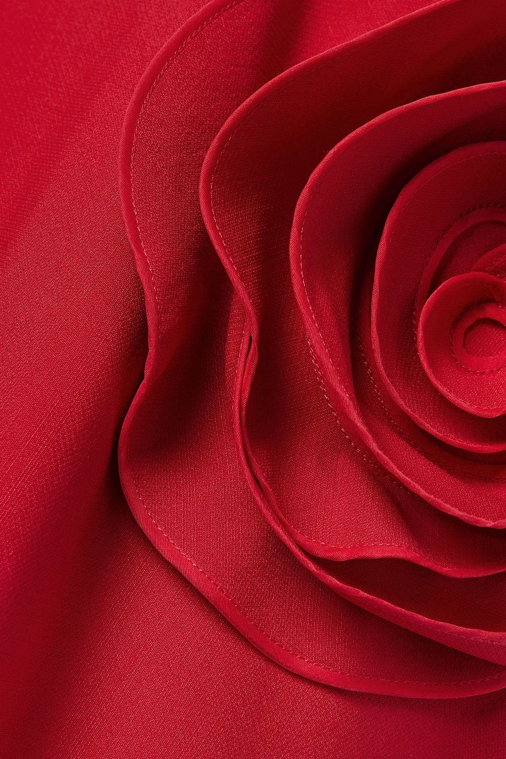 VALENTINO GARAVANI Appliquéd wool and silk-blend crepe midi skirt