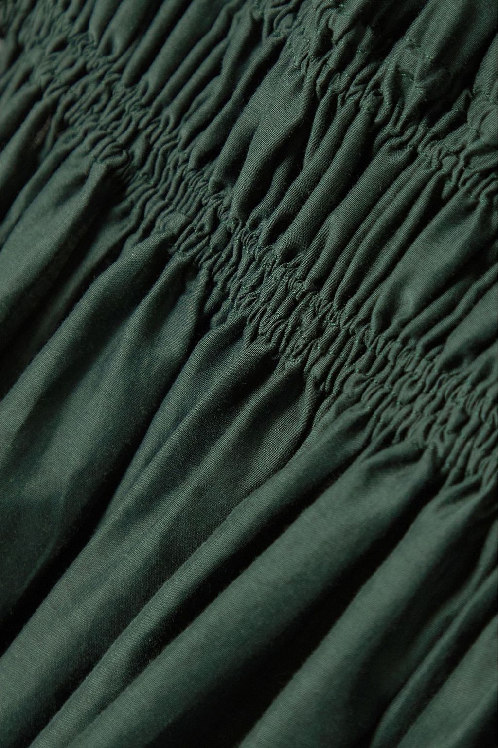 MATTEAU Shirred cotton and silk-blend maxi dress