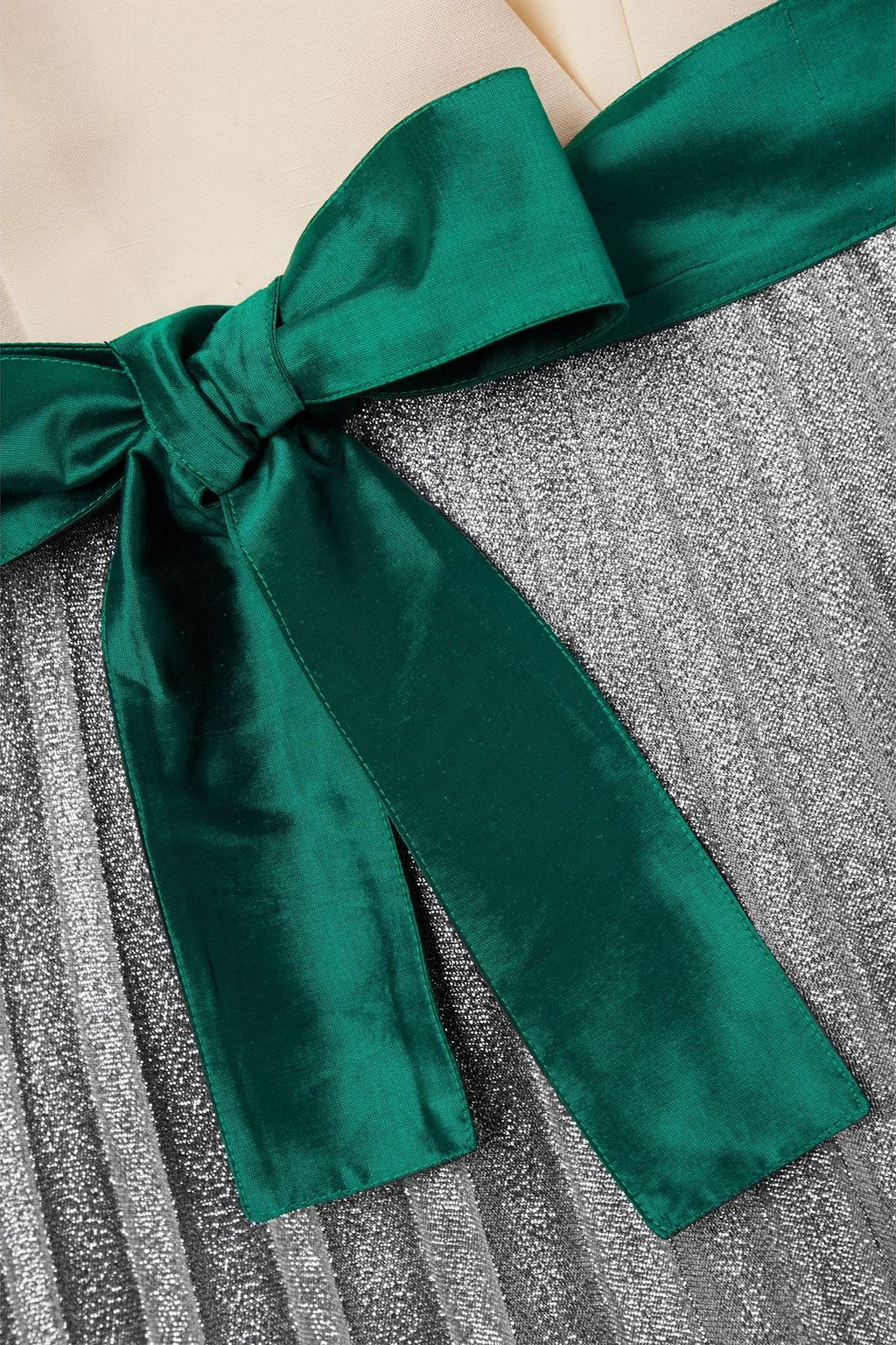 ARTCLUB Stella silk and pleated lamé midi wrap dress