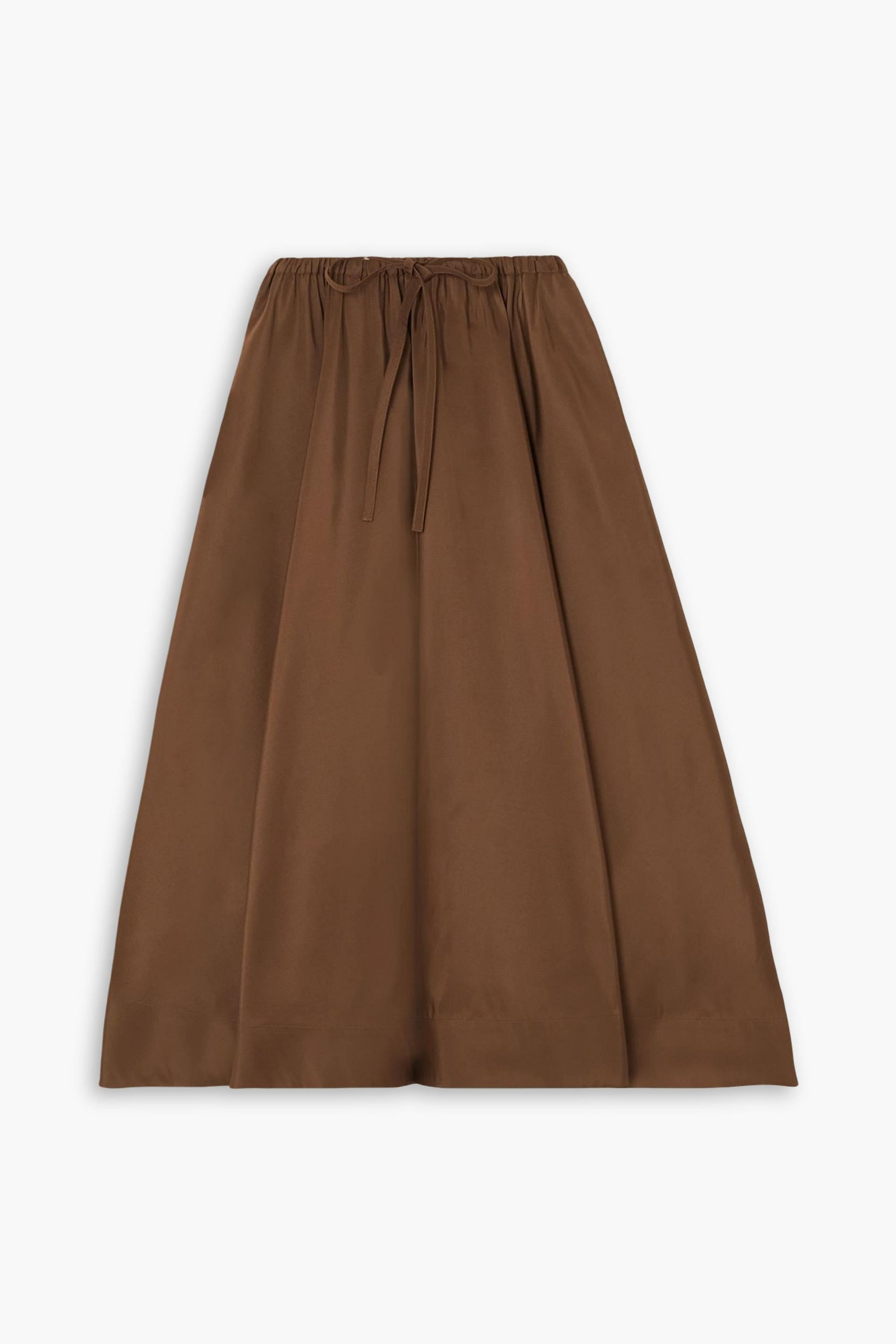 Valentino Garavani Pleated silk-faille midi skirt