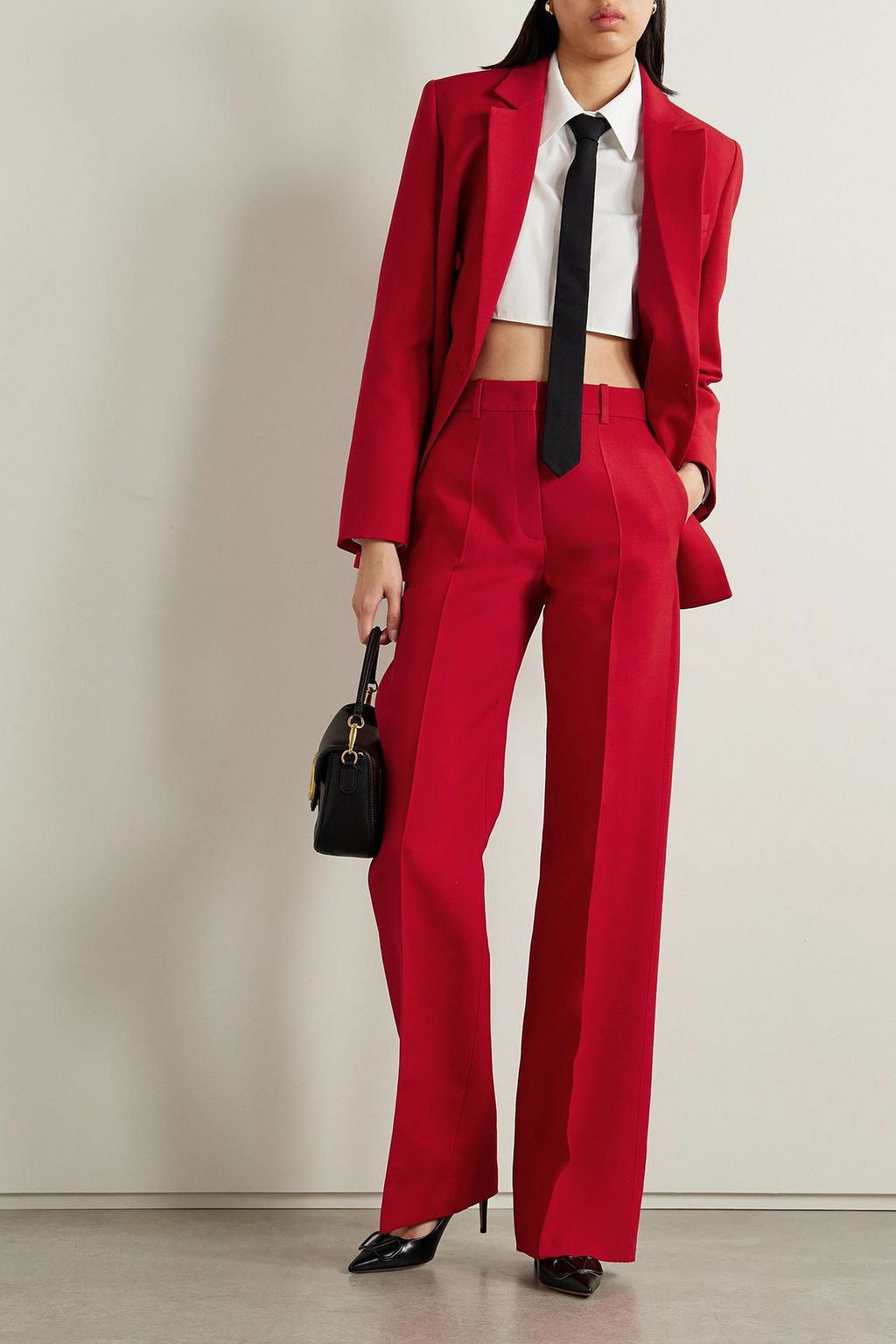 VALENTINO GARAVANI Wool and silk-blend crepe straight-leg pants