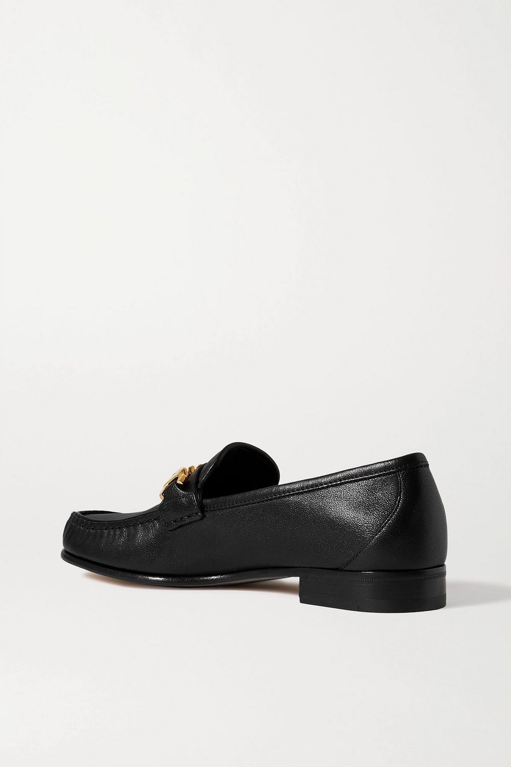 GUCCI Sylvie chain-embellished leather loafers