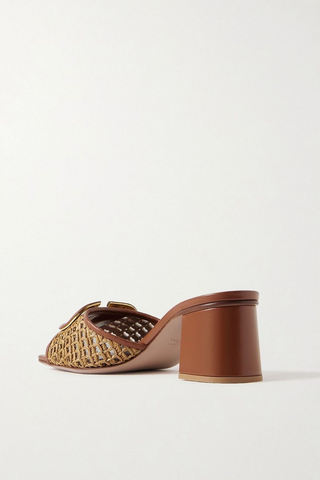 VALENTINO GARAVANI VLOGO 60 embellished faux raffia and leather mules