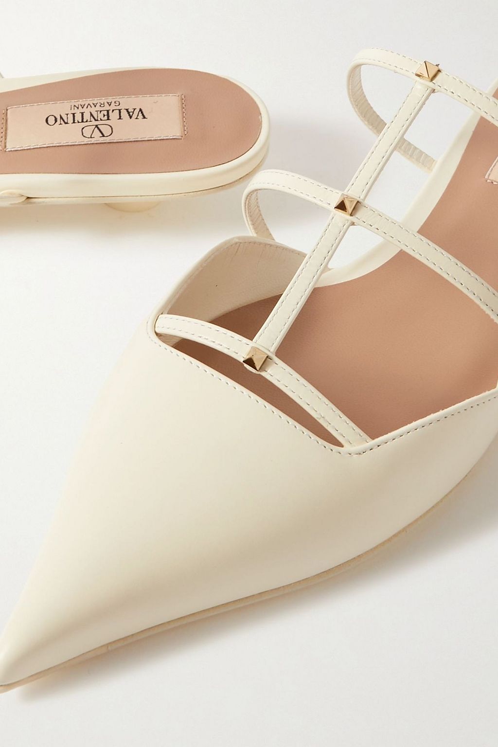 VALENTINO GARAVANI Rockstud 20 embellished leather mules