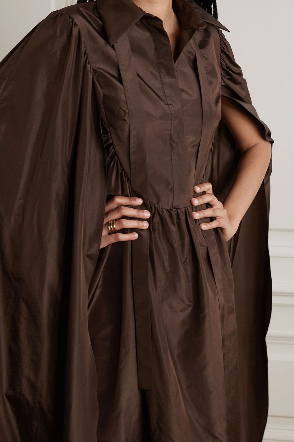 VALENTINO GARAVANI Cape-effect silk-satin gown