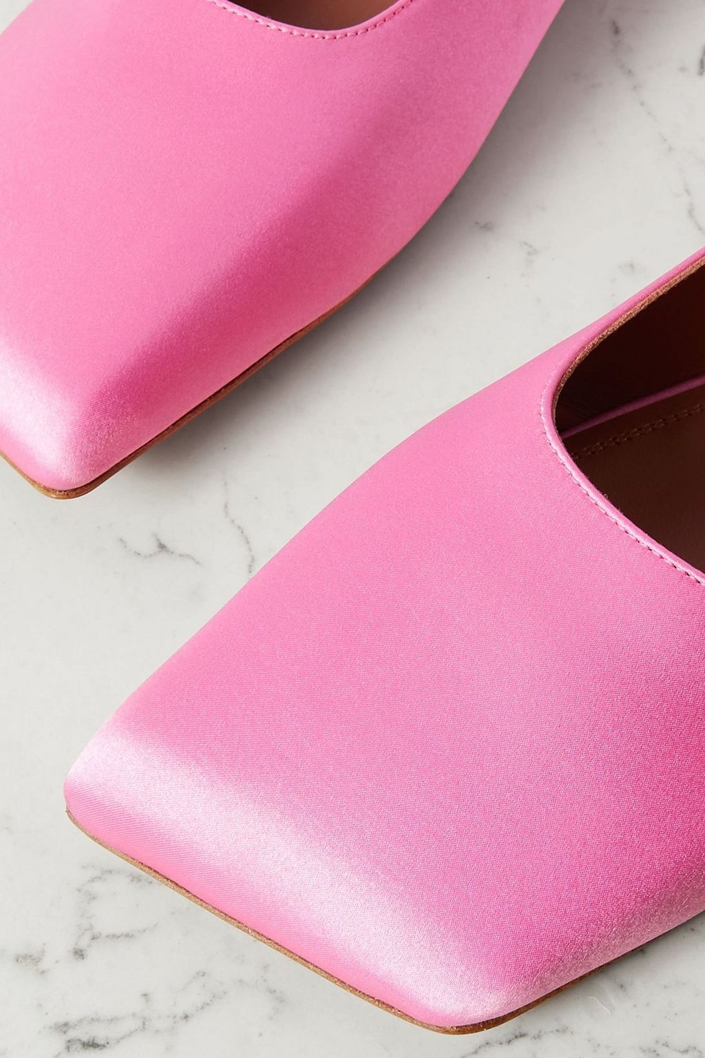 AMINA MUADDI Ane crystal-embellished satin ballet flats