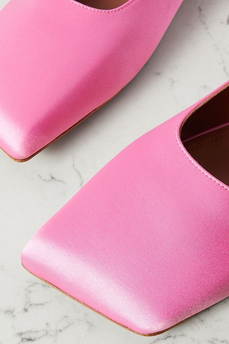 Amina Muaddi Ane Crystal-embellished Satin Ballet Flats In Animal Print