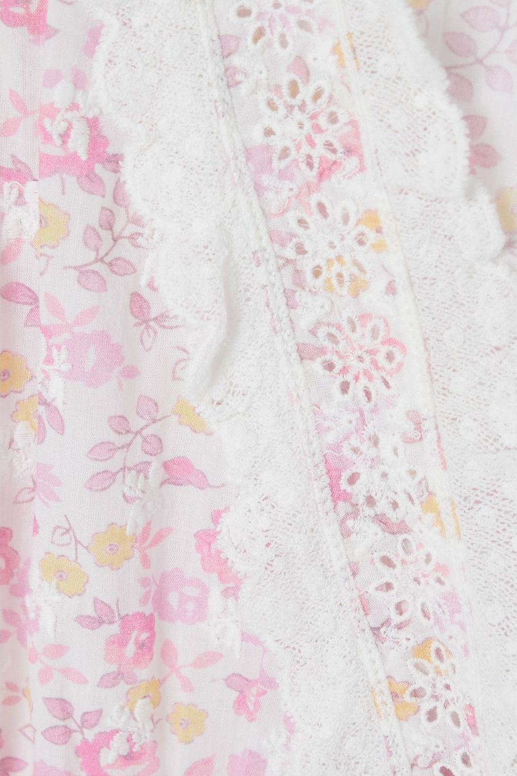 LOVESHACKFANCY Belen crochet-trimmed floral-print broderie anglaise cotton mini dress