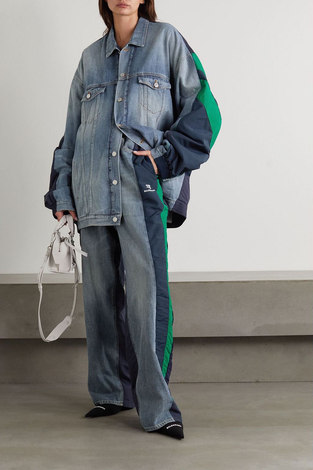 BALENCIAGA Oversized-Jeansjacke mit Shell