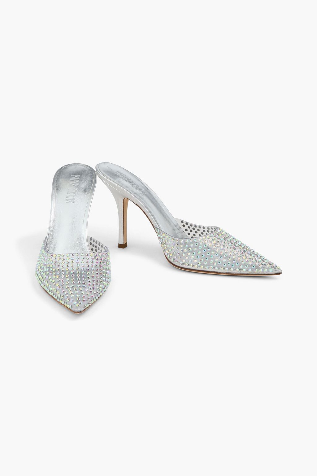 PARIS TEXAS Hollywood crystal-embellished PVC mules