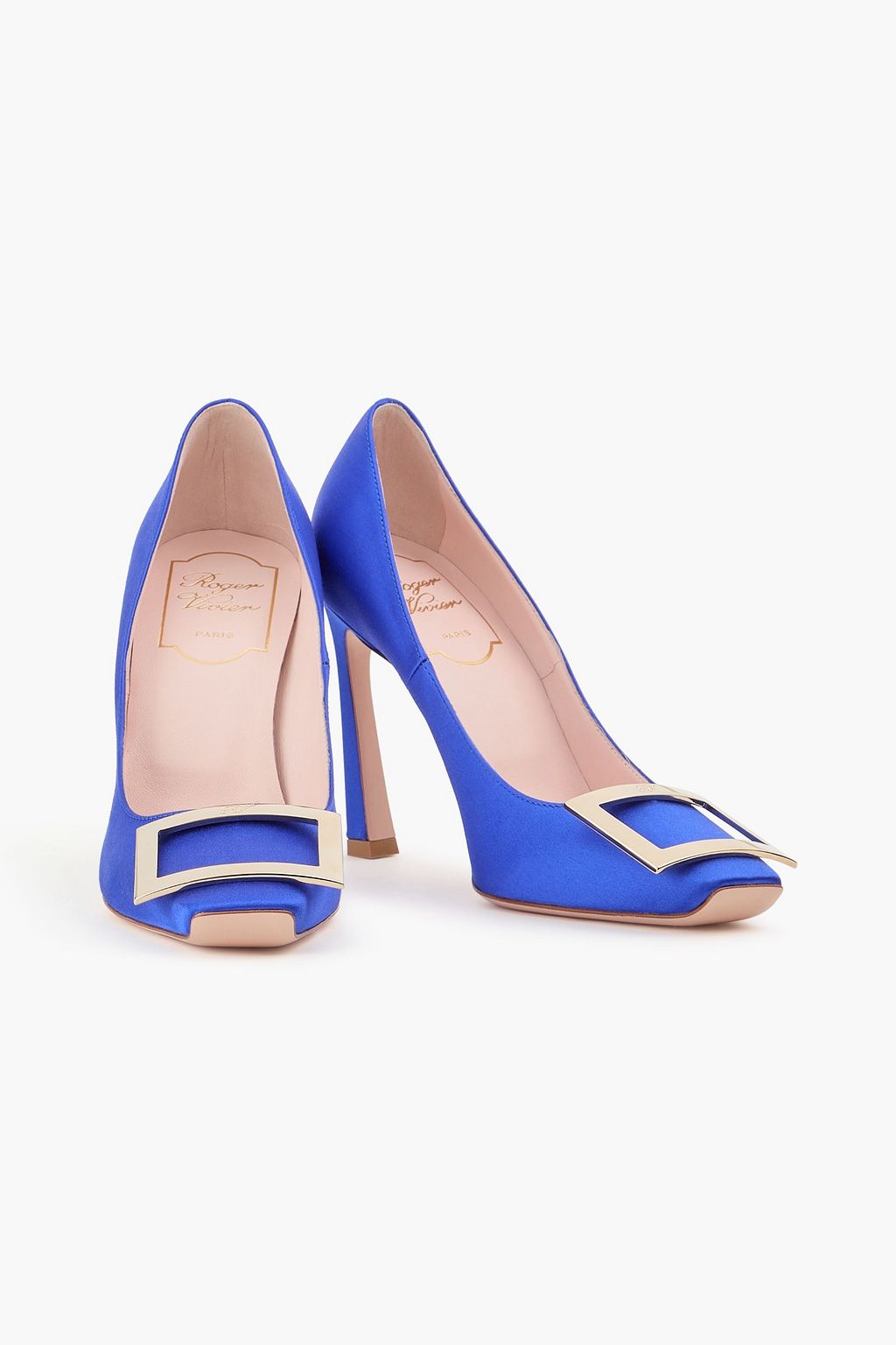 ROGER VIVIER Trompette embellished satin pumps