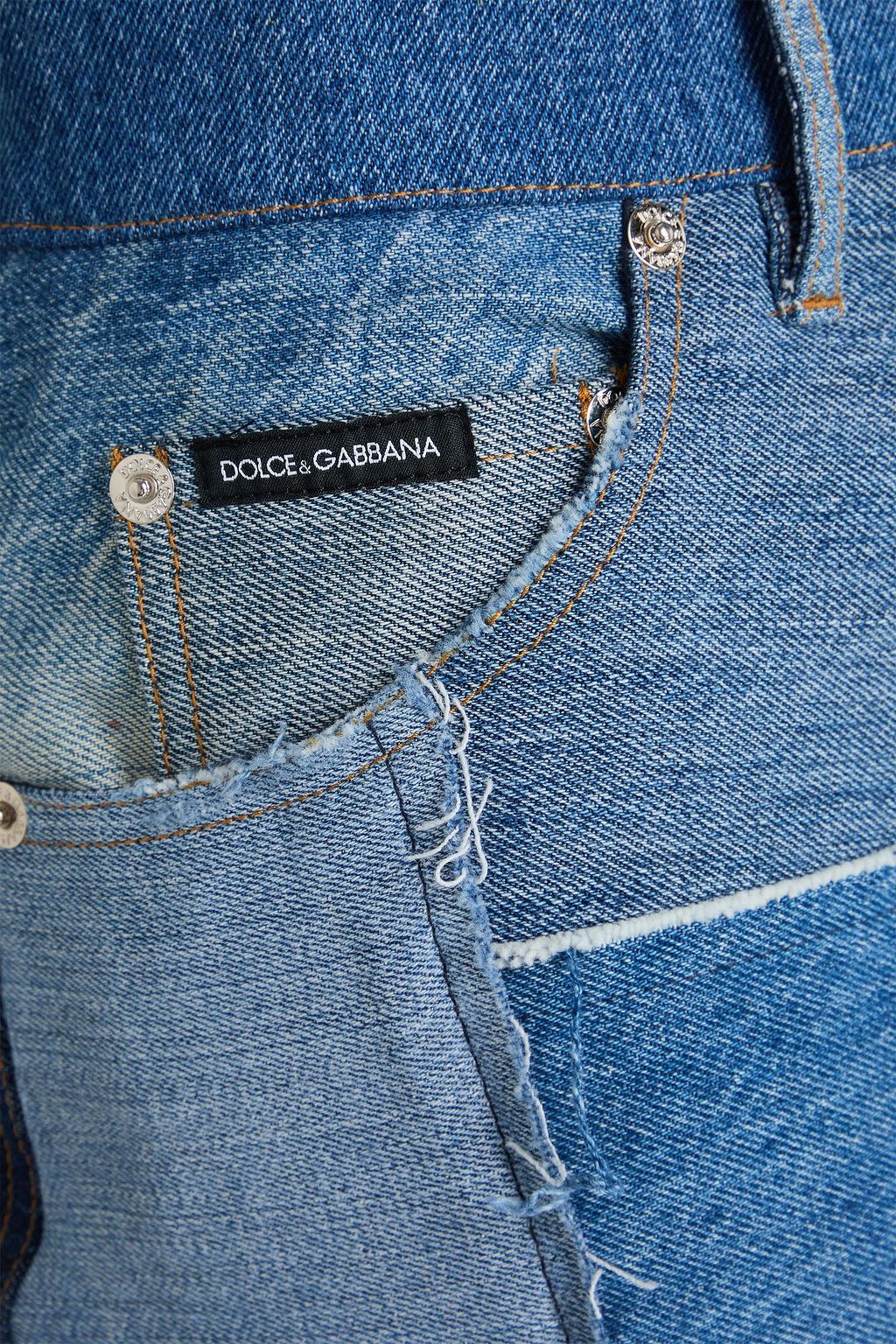 DOLCE&GABBANA Patchwork denim mini skirt