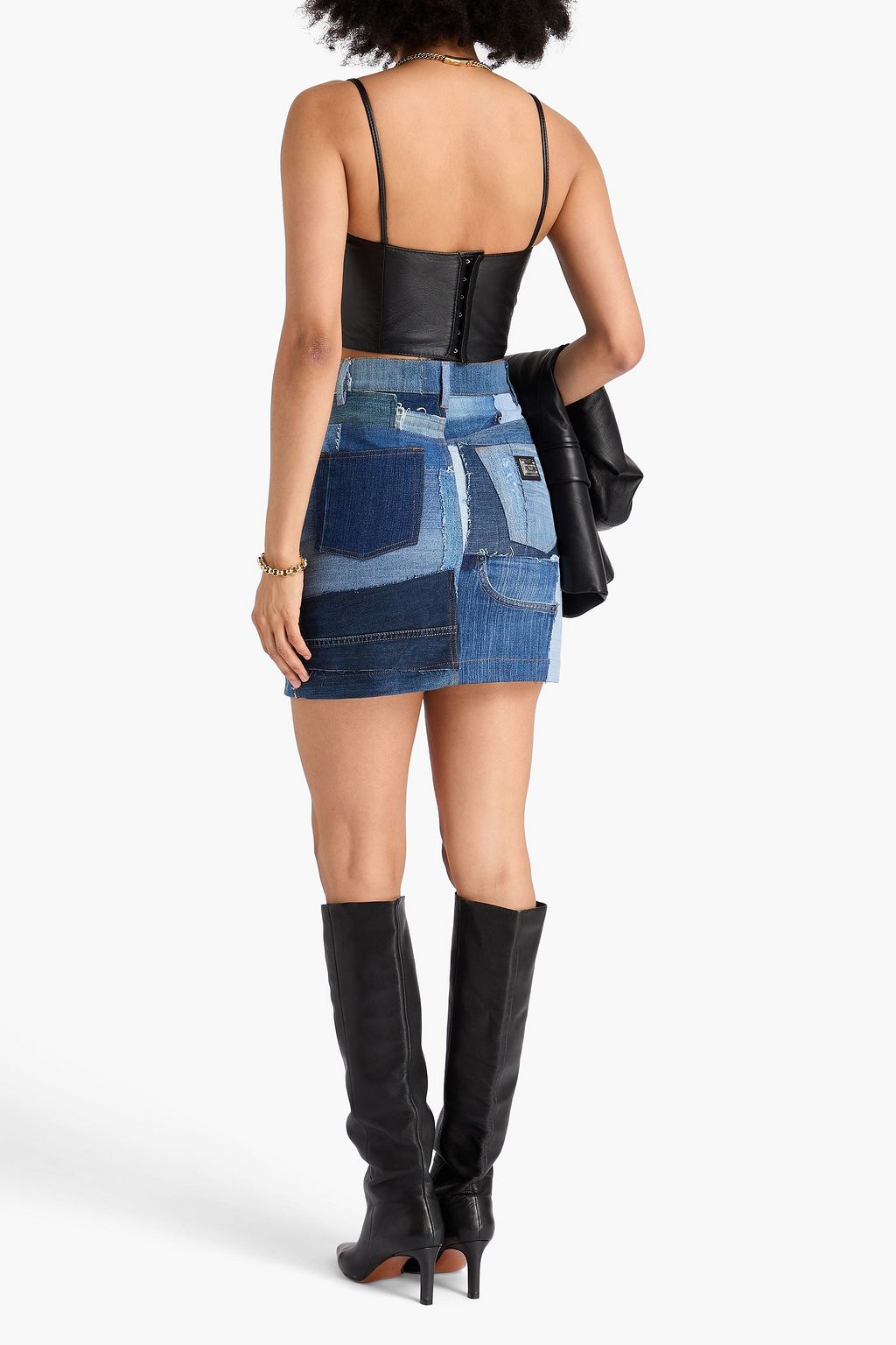 DOLCE&GABBANA Patchwork denim mini skirt