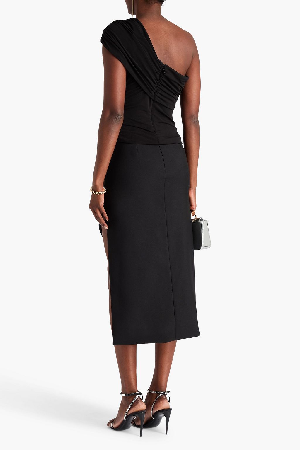 HERVÉ LÉGER Sofia one-shoulder embellished jersey top