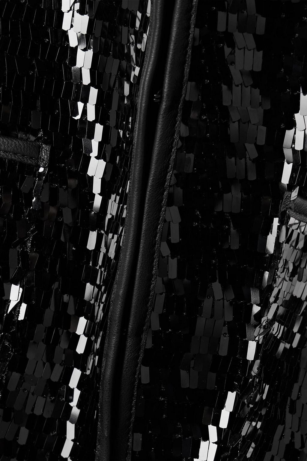 R13 Cropped leather-trimmed sequined twill jacket