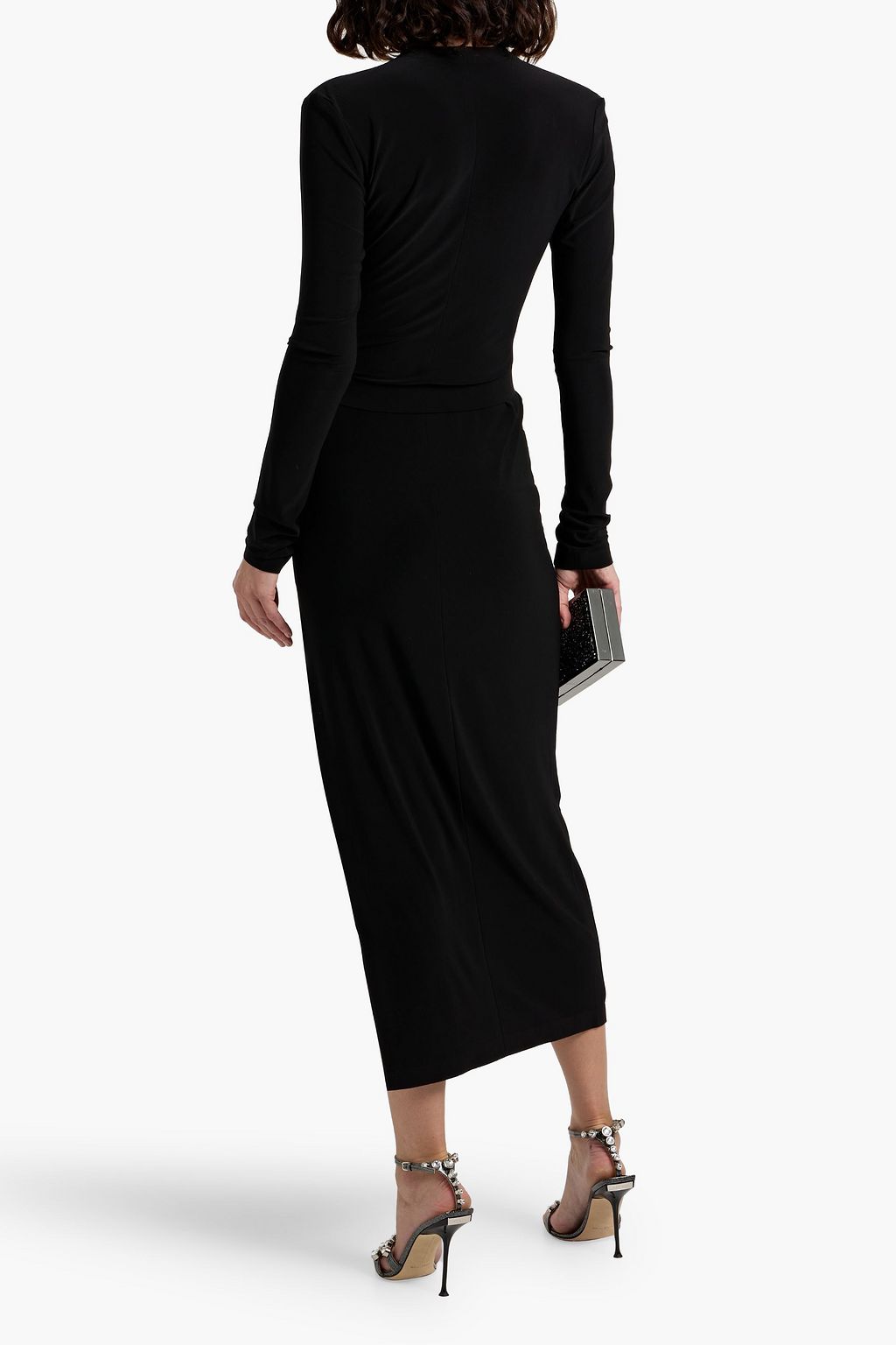 NORMA KAMALI Belted stretch-jersey midi dress