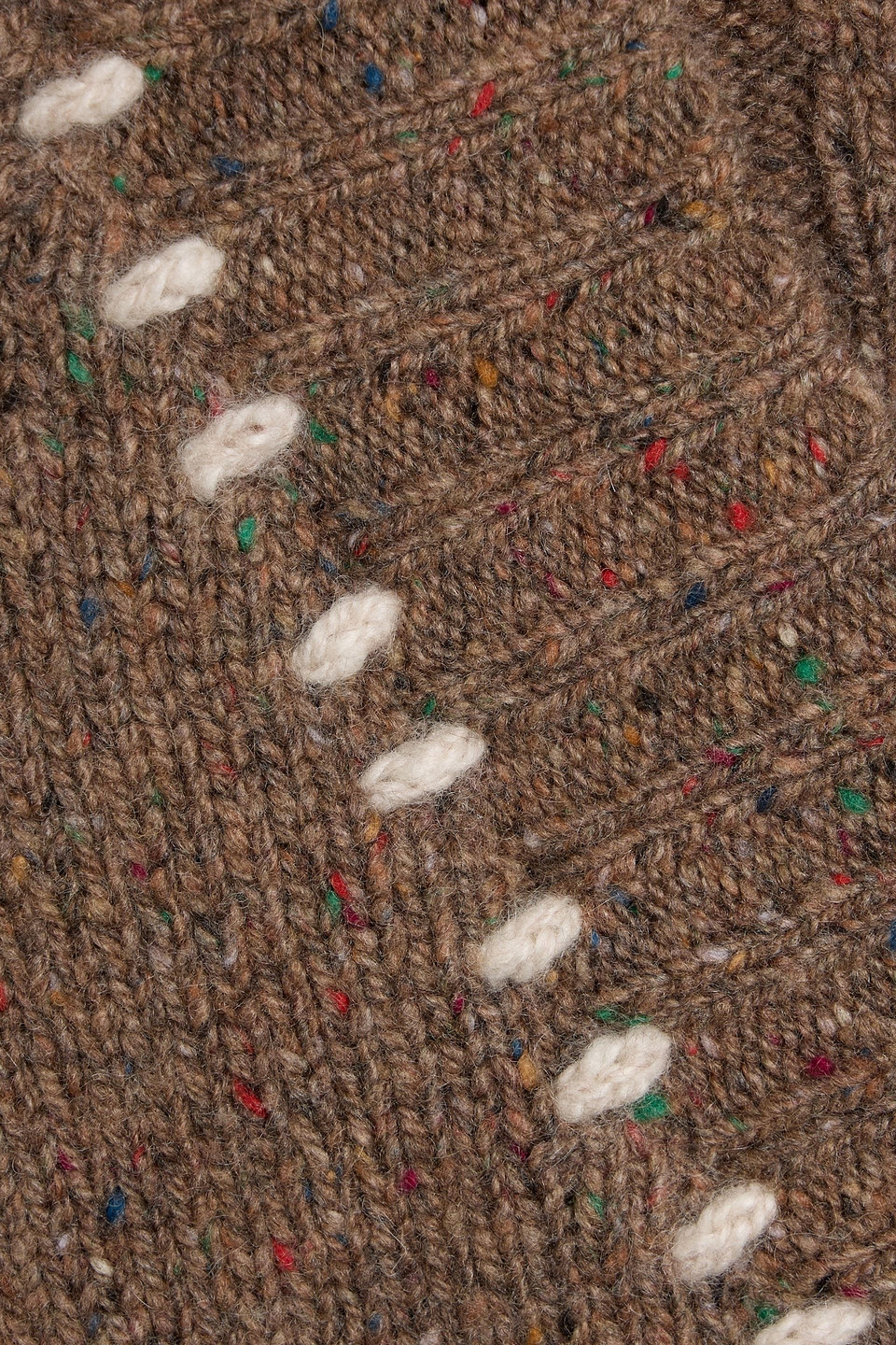 Autumn Cashmere Embroidered Donegal Cashmere Sweater In Brown