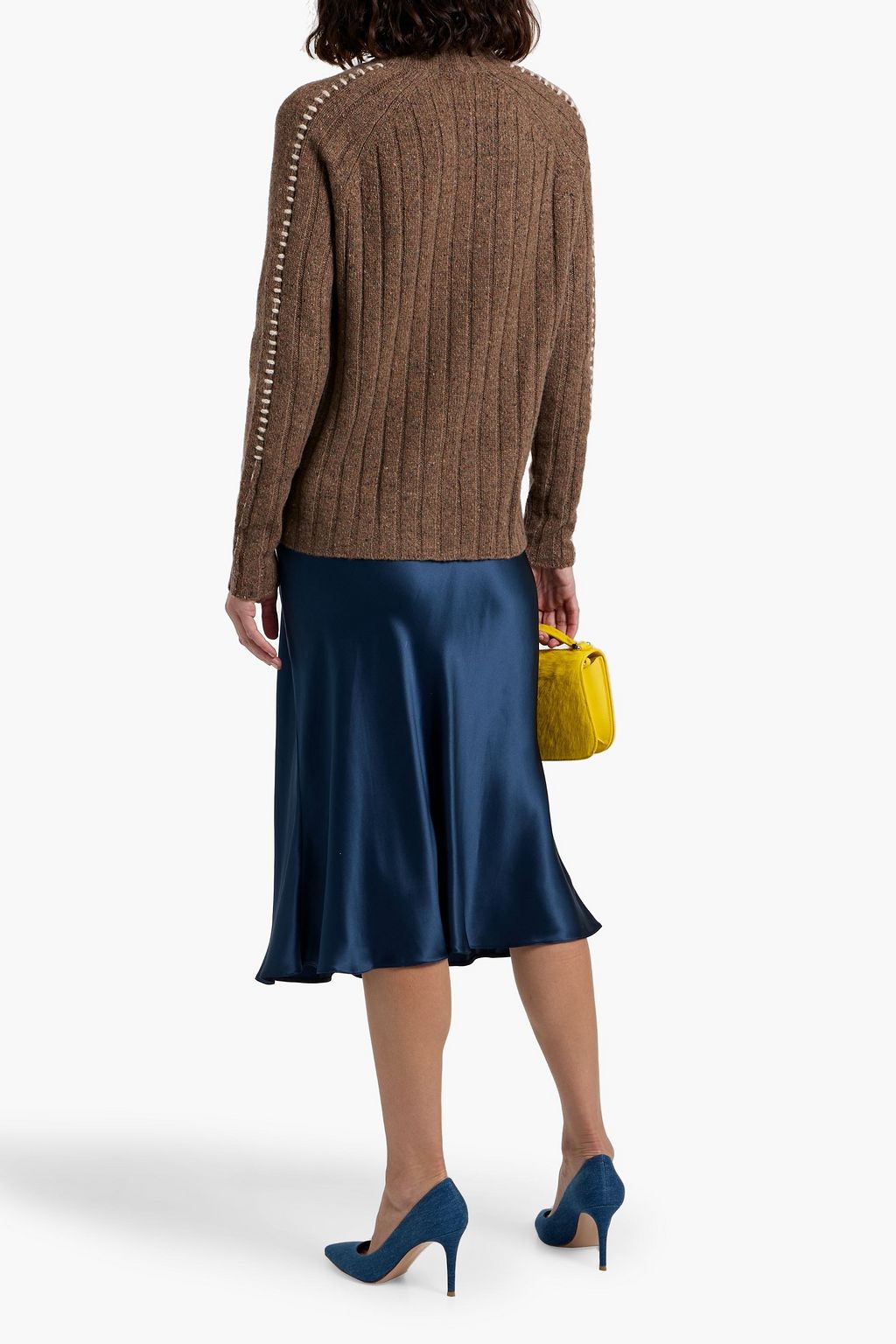 AUTUMN CASHMERE Embroidered Donegal cashmere sweater