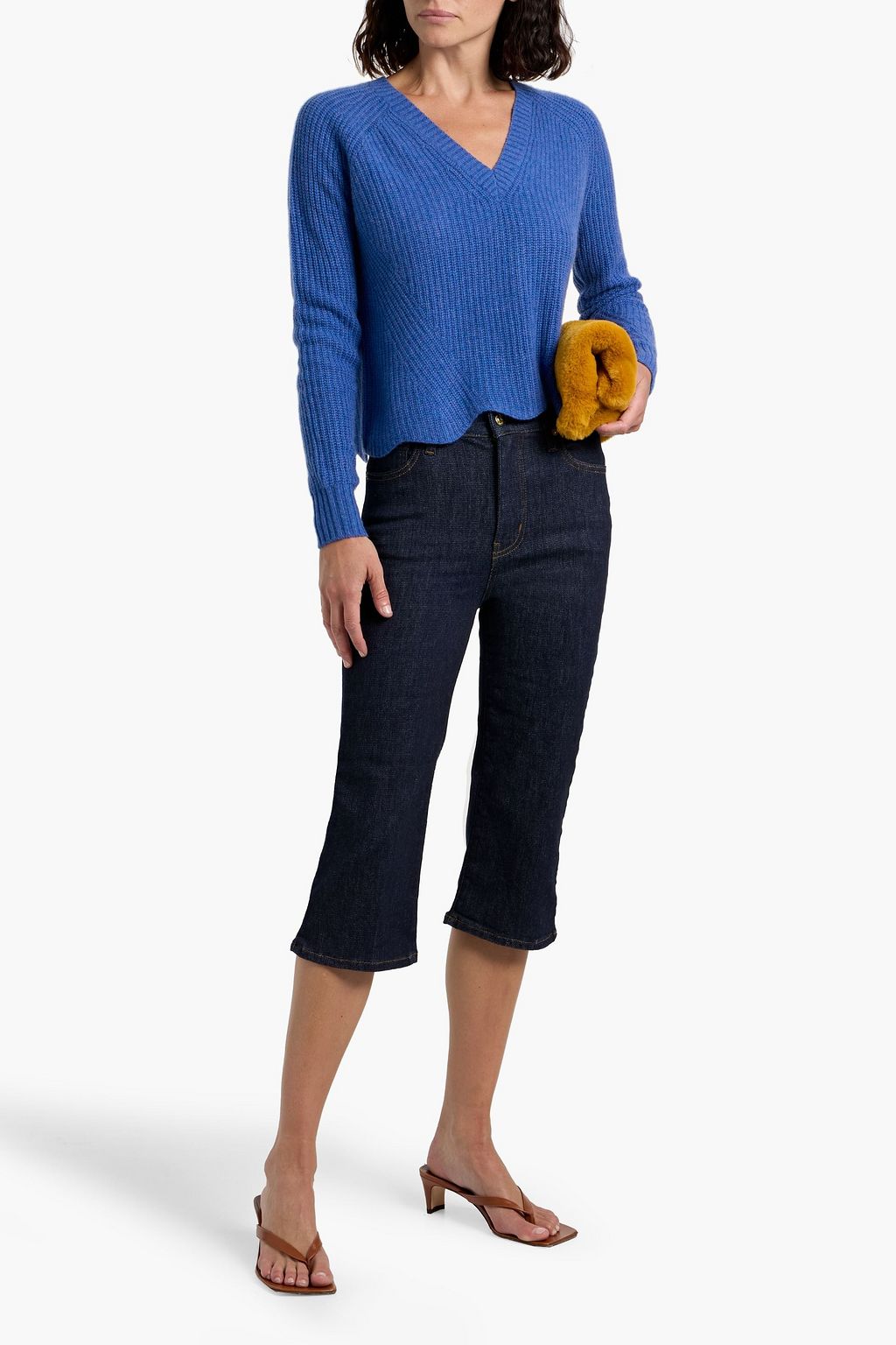 AUTUMN CASHMERE Scalloped cashmere sweater