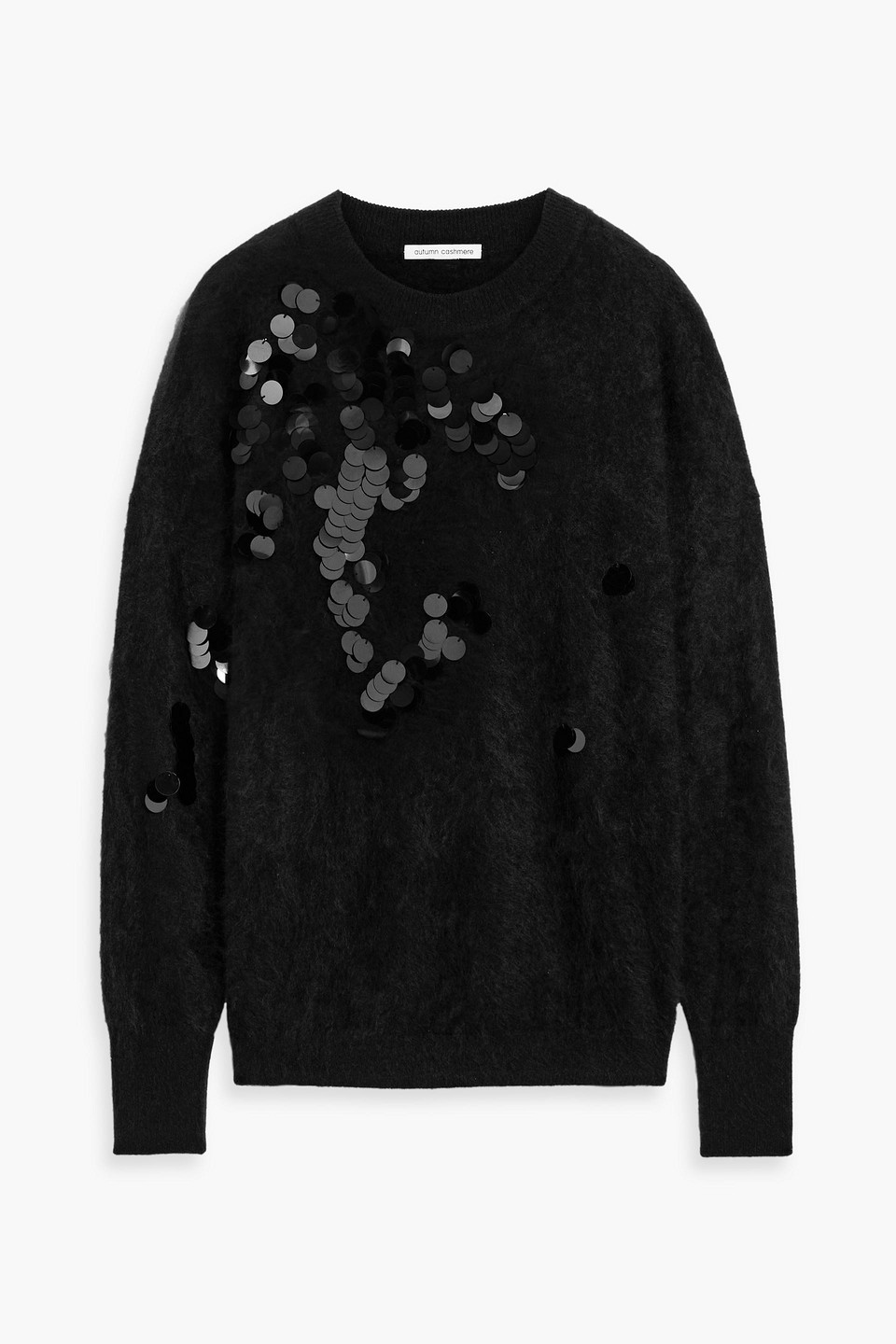 Autumn Cashmere Sequin-embellished Cashmere Sweater In Black
