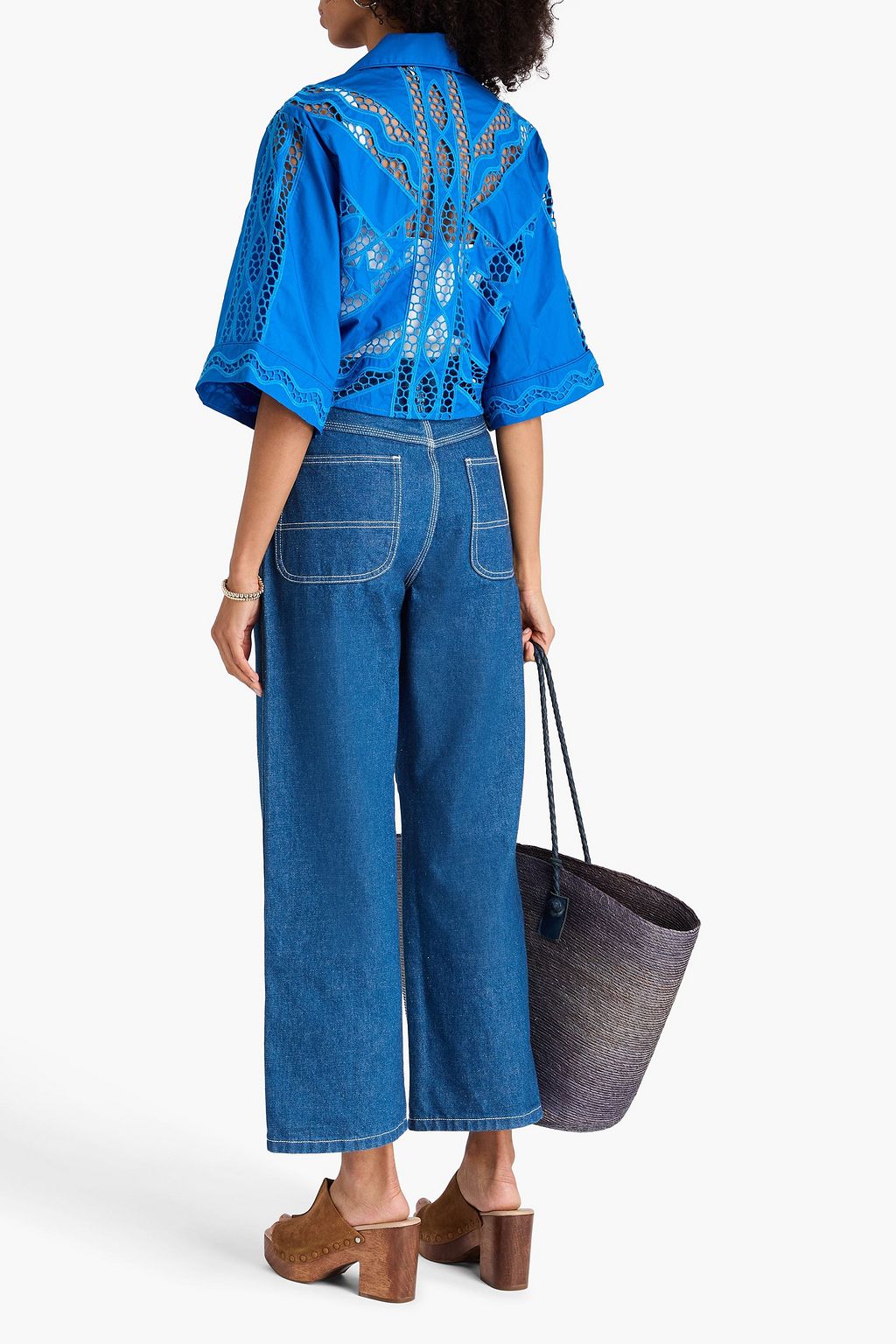 FARM RIO Broderie anglaise cotton top